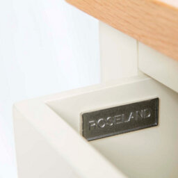 Farro Cream 5 Drawer Tallboy Chest Fully Assembled - Painted With Oak Top By Roseland Furniture - thumbnail 9