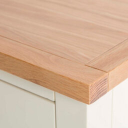 Farro Cream 5 Drawer Tallboy Chest Fully Assembled - Painted With Oak Top By Roseland Furniture - thumbnail 8