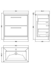 Balterley Longnor Modern Bathroom 2 Soft-Close Drawer Floor Standing Vanity Unit Fireclay Basin, Fern Green, 800mm - thumbnail 2