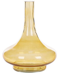 Beliani Handmade Yellow Glass Vase Bottle Shape Narrow Neck - 23 X 23 X 30 Cm - thumbnail 1