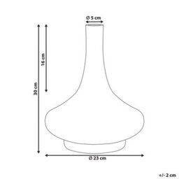 Beliani Handmade Yellow Glass Vase Bottle Shape Narrow Neck - 23 X 23 X 30 Cm - thumbnail 3