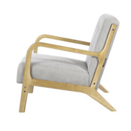 Darphe Light Grey Tufted Fabric Armchair, Modern Accent Chair With Padded Seat And Backrest - thumbnail 2