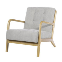 Darphe Light Grey Tufted Fabric Armchair, Modern Accent Chair With Padded Seat And Backrest