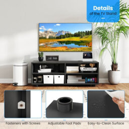 Gainoom Entertainment Center Black Tv Stand For Tvs Up To 40 Inche - thumbnail 9