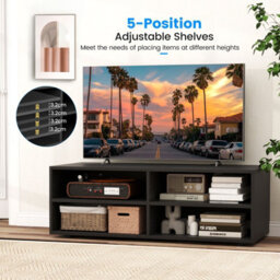 Gainoom Entertainment Center Black Tv Stand For Tvs Up To 40 Inche - thumbnail 6
