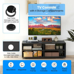 Gainoom Entertainment Center Black Tv Stand For Tvs Up To 40 Inche - thumbnail 8