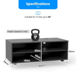Gainoom Entertainment Center Black Tv Stand For Tvs Up To 40 Inche - thumbnail 2