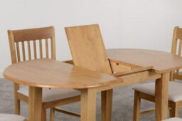 Seconique Oxford Extending Dining Set 4 Chairs Natural Oak Mink Microsuede - thumbnail 5