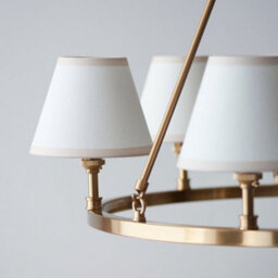 Loops Stylish 2 Pack Brushed Brass Pendant Lights With Vintage White Shades - thumbnail 4