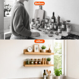 Innoteck Floating Wall Shelf 60Cm Set Of 2 With Raised Front Edge Light Oak - thumbnail 5