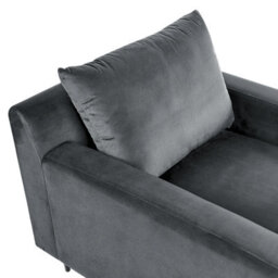 Beliani Chaise Longue Gueret Velvet Grey - thumbnail 5
