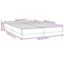 Berkfield Bed Frame Dark Grey 135X190 Cm 4Ft6 Double Fabric - thumbnail 9