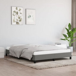 Berkfield Bed Frame Dark Grey 135X190 Cm 4Ft6 Double Fabric - thumbnail 1