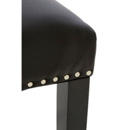 Orsina Park Black Faux Leather Bar Chair, Backrest Breakfast Bar Chair, Footrest Living Bar Chair Kitchen - thumbnail 7