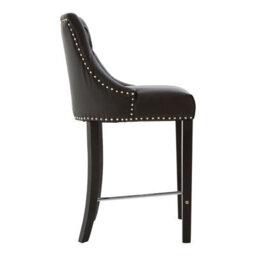 Orsina Park Black Faux Leather Bar Chair, Backrest Breakfast Bar Chair, Footrest Living Bar Chair Kitchen - thumbnail 3