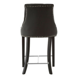 Orsina Park Black Faux Leather Bar Chair, Backrest Breakfast Bar Chair, Footrest Living Bar Chair Kitchen - thumbnail 4