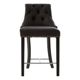 Orsina Park Black Faux Leather Bar Chair, Backrest Breakfast Bar Chair, Footrest Living Bar Chair Kitchen - thumbnail 9