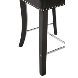 Orsina Park Black Faux Leather Bar Chair, Backrest Breakfast Bar Chair, Footrest Living Bar Chair Kitchen - thumbnail 8