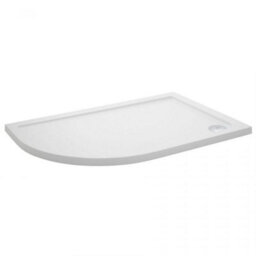 Royal Bathrooms 1200 X 800mm Left Handed Offset Quadrant Stone Shower Enclosure Tray With Riser Kit Gloss White 30mm Slimline - thumbnail 5