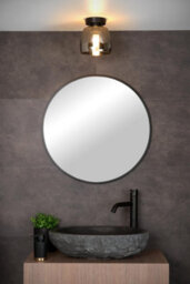 Lucide Tyler Retro Flush Ceiling Light Bathroom 16,1Cm - 1Xg9 - Ip44 - Black - thumbnail 8