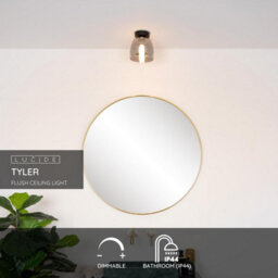 Lucide Tyler Retro Flush Ceiling Light Bathroom 16,1Cm - 1Xg9 - Ip44 - Black - thumbnail 2