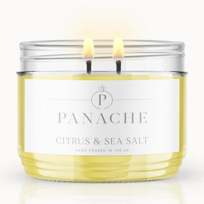 Panache Citrus & Sea Salt Scented Candle - Double Wick - Zesty Coastal Scent - image 1