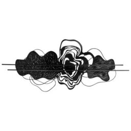 Wyld and Coco Matte Black Iron Wall Sculpture - Large Modern Abstract Wall Decor W115 X D6 X H48Cm - thumbnail 1