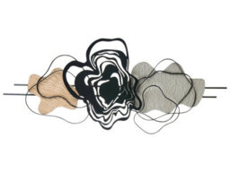 Wyld and Coco Matte Black Iron Wall Sculpture - Large Modern Abstract Wall Decor W115 X D6 X H48Cm - thumbnail 3