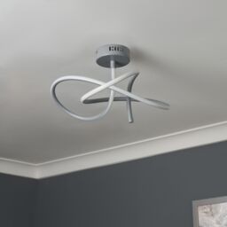 Inlight Veton Swirl Matt Acrylic & Aluminium Light Grey Led Ceiling Light - thumbnail 8