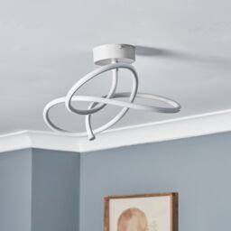 Inlight Veton Swirl Matt Acrylic & Aluminium Light Grey Led Ceiling Light - thumbnail 6