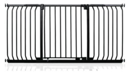 Safetots Elite Pressure Safety Gate, 152Cm - 161Cm, Matt Black, Pressure Fit Stair Gate