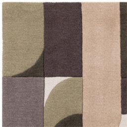 Green Handmade Modern Abstract Geometric Wool 12-14mm Thick Stain-Resistant Rug For Bedroom, Dining Room-120Cm X 170Cm - thumbnail 3