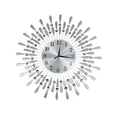 38 Diamante Beaded Crystals Quartz Jeweled Wall Clock Home Decor Livingroom - image 1