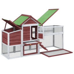Walplus Chicken Coop Mocha 186.5X58.5X113 Cm Solid Wood Pine - thumbnail 5