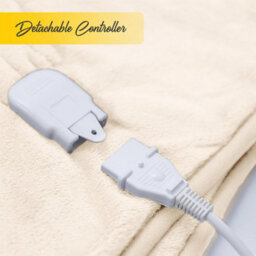 Devology Heated Throw - Electric Blanket - Digital Controller -  6 Settings, Machine Washable - Double 150X200Cm - Cream Shearling - thumbnail 4