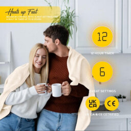 Devology Heated Throw - Electric Blanket - Digital Controller -  6 Settings, Machine Washable - Double 150X200Cm - Cream Shearling - thumbnail 5