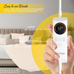 Devology Heated Throw - Electric Blanket - Digital Controller -  6 Settings, Machine Washable - Double 150X200Cm - Cream Shearling - thumbnail 3