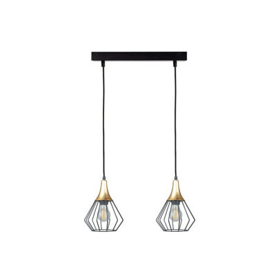 Luminosa Lighting Luminosa Selene Bar Pendant Ceiling Light Black, Gold 2X E27 - image 1