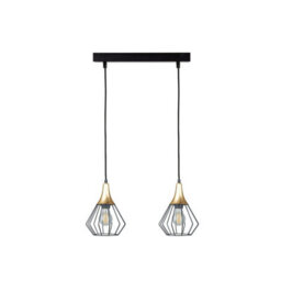 Luminosa Lighting Luminosa Selene Bar Pendant Ceiling Light Black, Gold 2X E27 - thumbnail 1