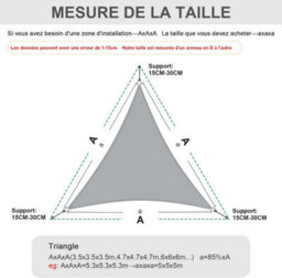 Grey 2X2X2M Triangular Shade Sail 95% Uv Protection Waterproof - thumbnail 4