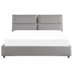 Beliani Ottoman Bed Velvet Batilly 160 X 200 Cm (Eu King Size) Light Grey - thumbnail 7