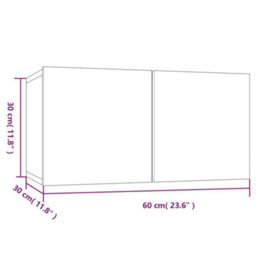 Berkfield Modern Hanging Tv Cabinet Grey Sonoma 3 Pcs 60X30X30 Cm Engineered Wood - thumbnail 9