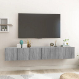 Berkfield Modern Hanging Tv Cabinet Grey Sonoma 3 Pcs 60X30X30 Cm Engineered Wood - thumbnail 2