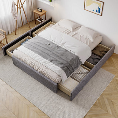 3-In-1 Convertible Sofa Bed With Internal Storage Chaise, L Shaped Sleeper Sofa Couches With Cup Holders, Beige - image 1