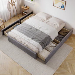 3-In-1 Convertible Sofa Bed With Internal Storage Chaise, L Shaped Sleeper Sofa Couches With Cup Holders, Beige - thumbnail 1