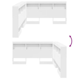 Berkfield Storage Headboard With Shelf White 140 Cm Engineered Wood - thumbnail 9