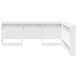 Berkfield Storage Headboard With Shelf White 140 Cm Engineered Wood - thumbnail 5