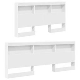 Berkfield Storage Headboard With Shelf White 140 Cm Engineered Wood - thumbnail 4