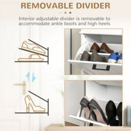 Wyld Haus Bana Wooden White Minimal 2-Drawer Tilt-Out Shoe Cabinet, Slim Hallway Storage For 10 Pairs (54 X 24 X 82.5 Cm) - thumbnail 6