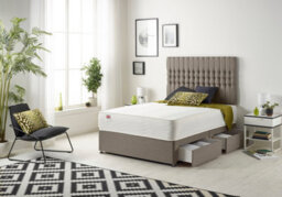 Somnior Beds Somnior Galaxy Tweed Coffee 3Ft Memory Foam Divan Bed With 2 Drawers, Mattress & Headboard - Single - thumbnail 3
